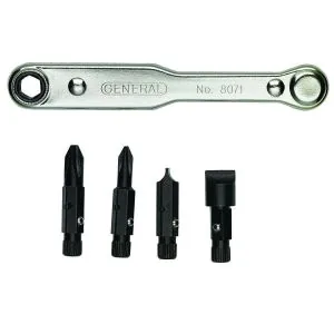 Handle General Tools 5pc Ratcheting Offset Screwdriver Set with Pass-through Handle product image
